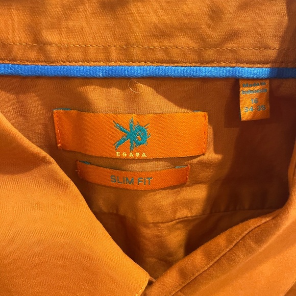 Egara Orange Casual Button Down Shirt - Picture 2 of 3